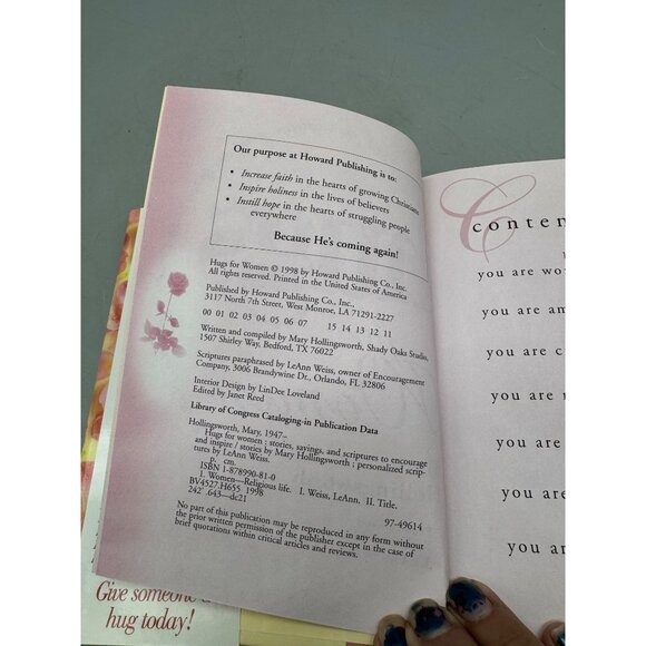 Hugs For Women By Mary Hollingsworth hardcover book Personalized Scriptures READ - Picture 9 of 9